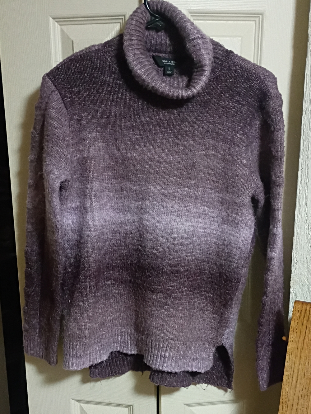 Simply Vera Vera Wang Ombre Lavender to Plum Turtleneck Sweater